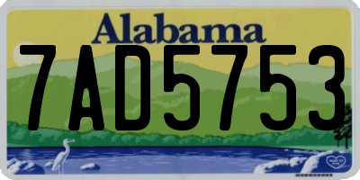 AL license plate 7AD5753