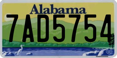 AL license plate 7AD5754