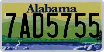 AL license plate 7AD5755