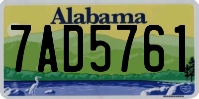 AL license plate 7AD5761