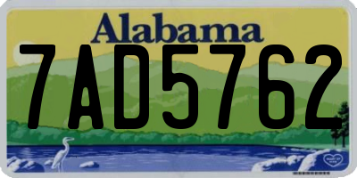 AL license plate 7AD5762