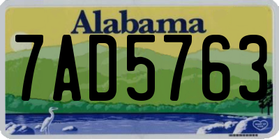 AL license plate 7AD5763