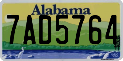 AL license plate 7AD5764