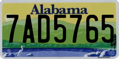 AL license plate 7AD5765