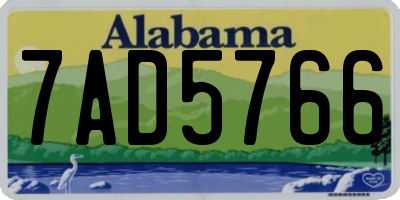 AL license plate 7AD5766