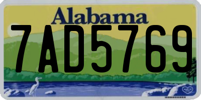 AL license plate 7AD5769