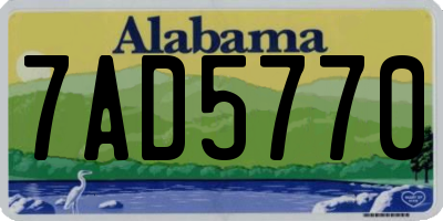 AL license plate 7AD5770