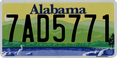 AL license plate 7AD5771