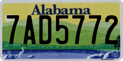 AL license plate 7AD5772