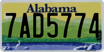 AL license plate 7AD5774