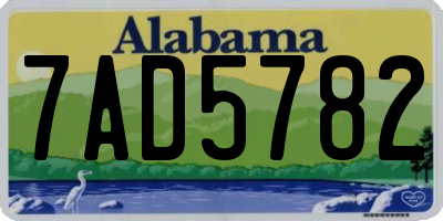 AL license plate 7AD5782