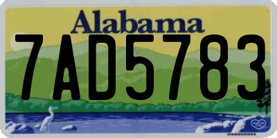 AL license plate 7AD5783