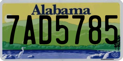 AL license plate 7AD5785
