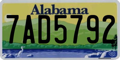 AL license plate 7AD5792