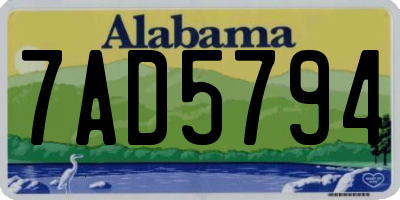 AL license plate 7AD5794
