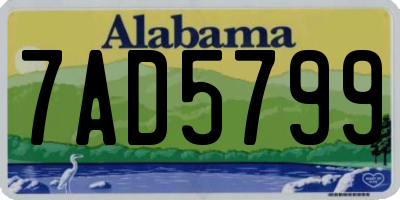 AL license plate 7AD5799