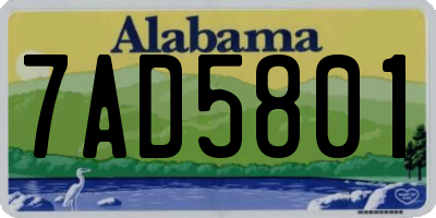 AL license plate 7AD5801