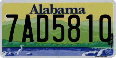 AL license plate 7AD5810