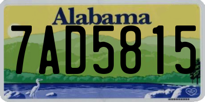 AL license plate 7AD5815