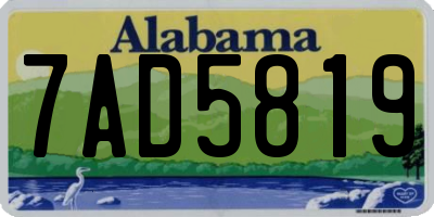 AL license plate 7AD5819