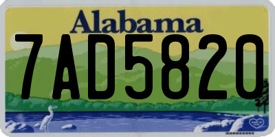 AL license plate 7AD5820