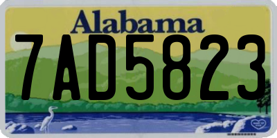 AL license plate 7AD5823