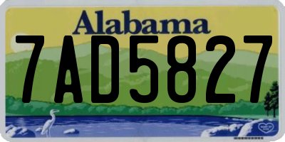 AL license plate 7AD5827