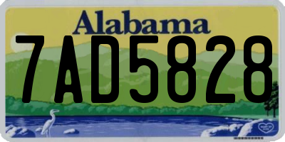 AL license plate 7AD5828