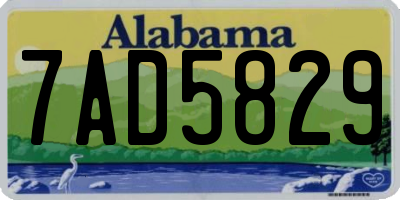 AL license plate 7AD5829