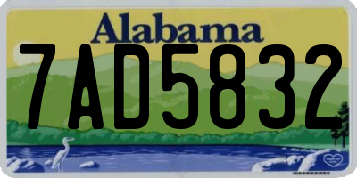 AL license plate 7AD5832