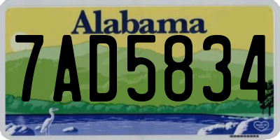 AL license plate 7AD5834