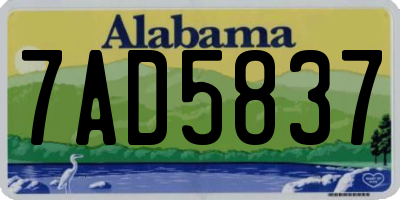 AL license plate 7AD5837