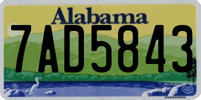AL license plate 7AD5843
