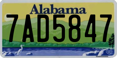 AL license plate 7AD5847