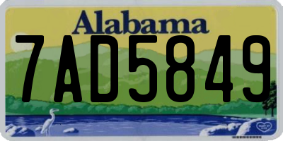AL license plate 7AD5849