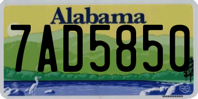 AL license plate 7AD5850