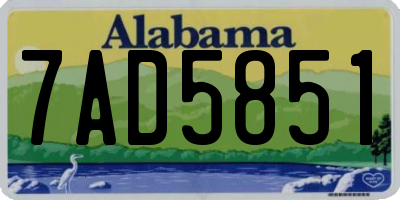AL license plate 7AD5851