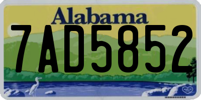 AL license plate 7AD5852