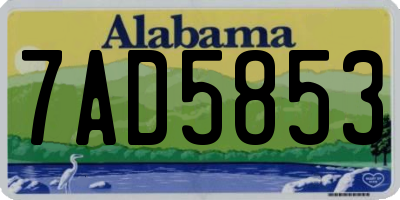 AL license plate 7AD5853
