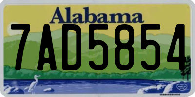 AL license plate 7AD5854