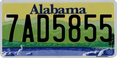 AL license plate 7AD5855