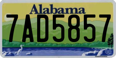 AL license plate 7AD5857