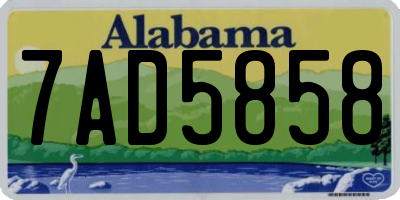 AL license plate 7AD5858