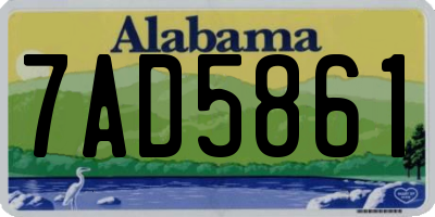 AL license plate 7AD5861