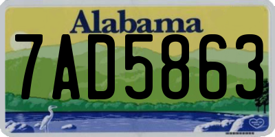 AL license plate 7AD5863