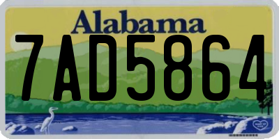 AL license plate 7AD5864