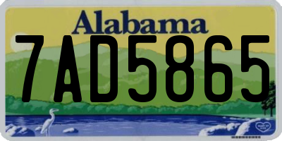 AL license plate 7AD5865