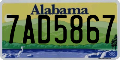 AL license plate 7AD5867