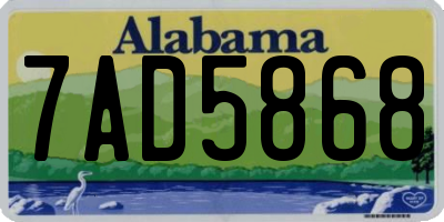 AL license plate 7AD5868