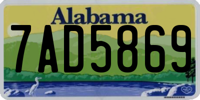 AL license plate 7AD5869